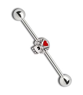 INDUSTRIAL BARBELL WITH SKULL
